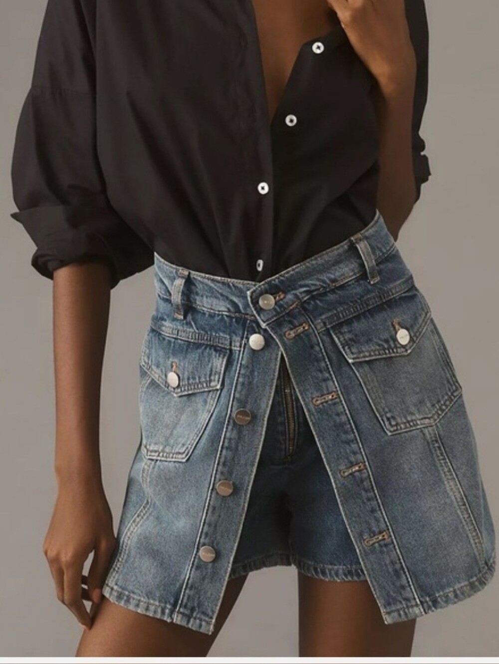 NEW Anthropologie Pilcro Country Denim Skort 28 - Picture 2 of 12